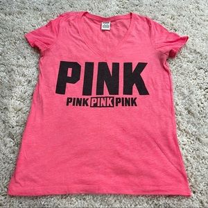 VS PINK V Neck Tee